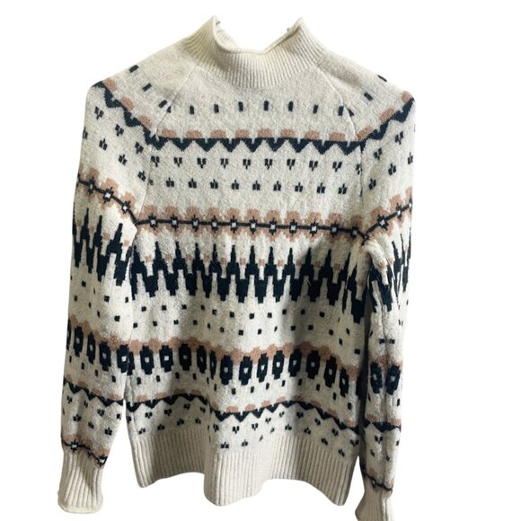 Banana Republic XS Fair Isle Blend Sweater White Multicolor - Picture 1 of 5